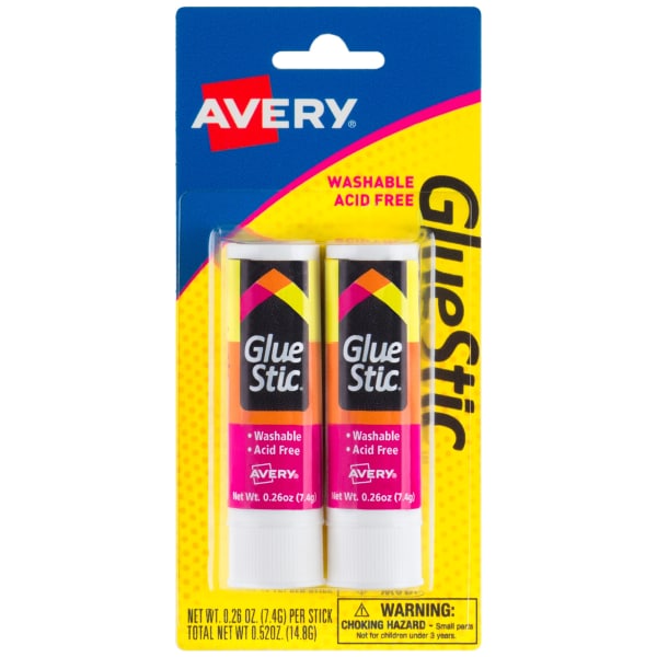 Glue Stic, Permanent, 0.26 oz., 2 Sticks